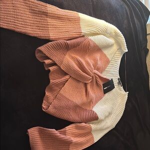 Colorblock Sweater in Pink and Cream